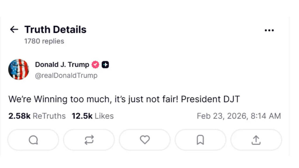 we are winning too much trump truth post