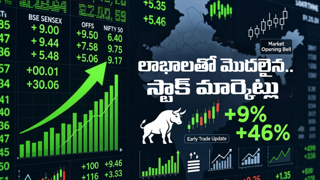 Stock market indices open with gains-DTv Telangana