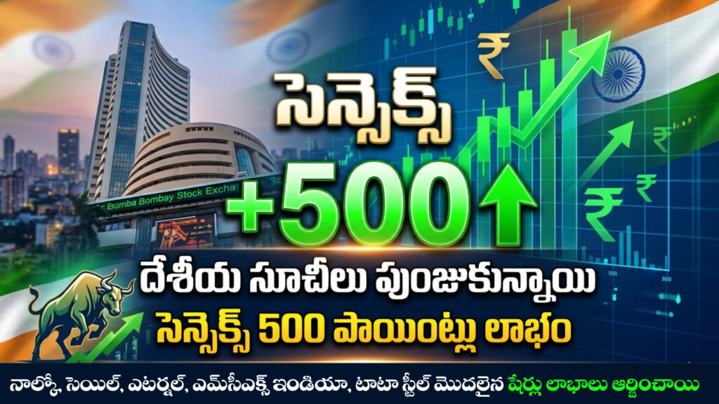 Domestic indices recover: Sensex gains 500 points-DTv Telangana
