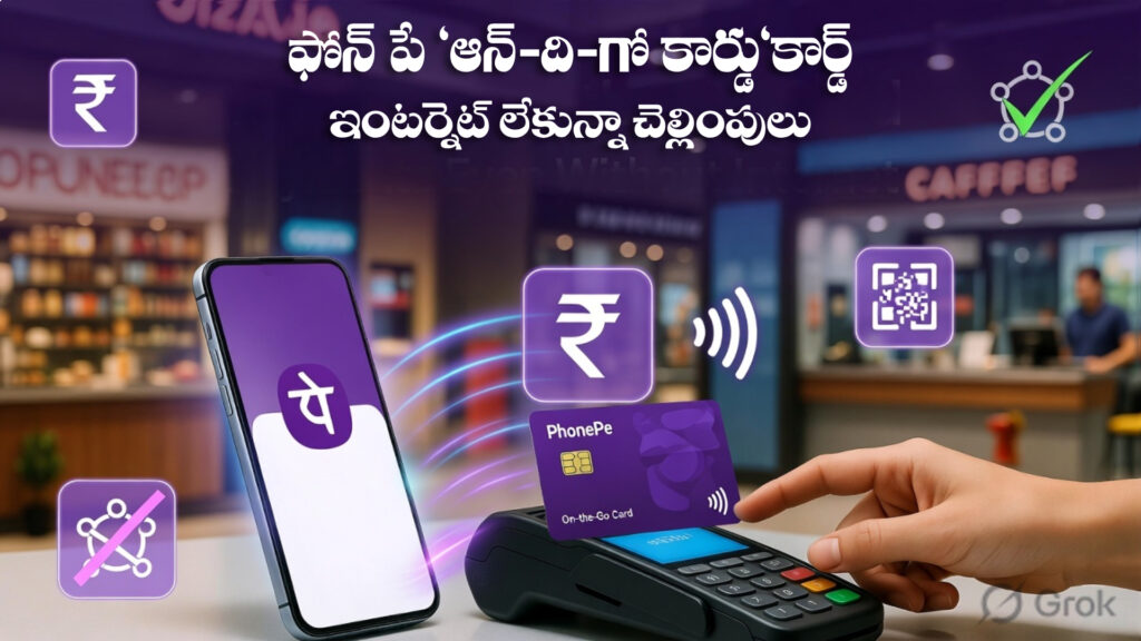 PhonePe 'On-the-Go Card' Card.. Payments even without internet-DTv Telangana