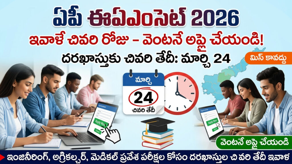 AP EAMCET 2026: Last day to apply is March 24-DTv Telangana
